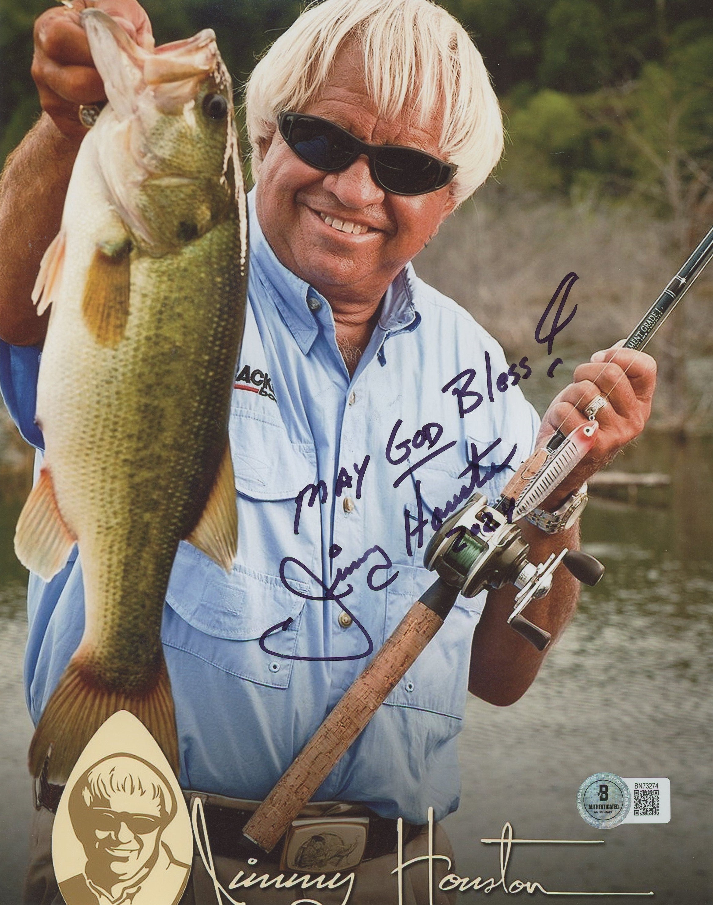 Jimmy Houston "May God Bless 2024" Authentic Signed 8x10 Photo BAS #BN73274