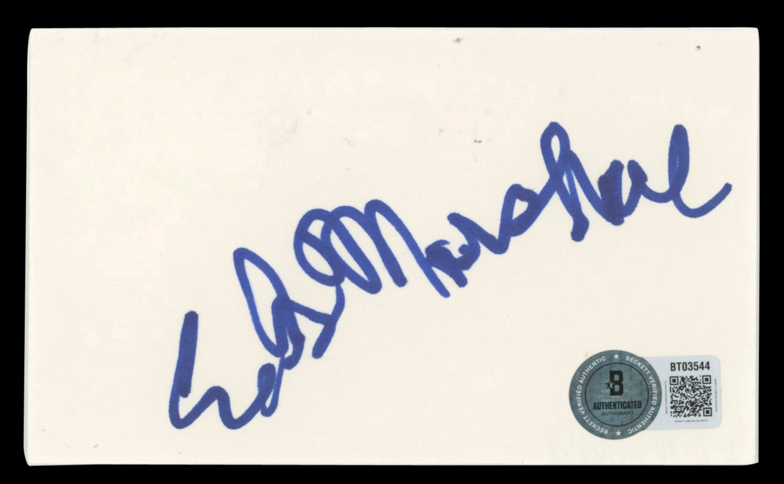 E.G. Marshall Christmas Vacation Authentic Signed 3x5 Index Card BAS #BT03544