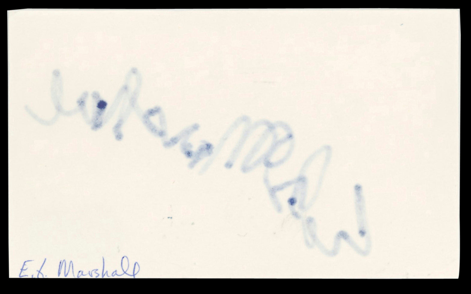 E.G. Marshall Christmas Vacation Authentic Signed 3x5 Index Card BAS #BT03544