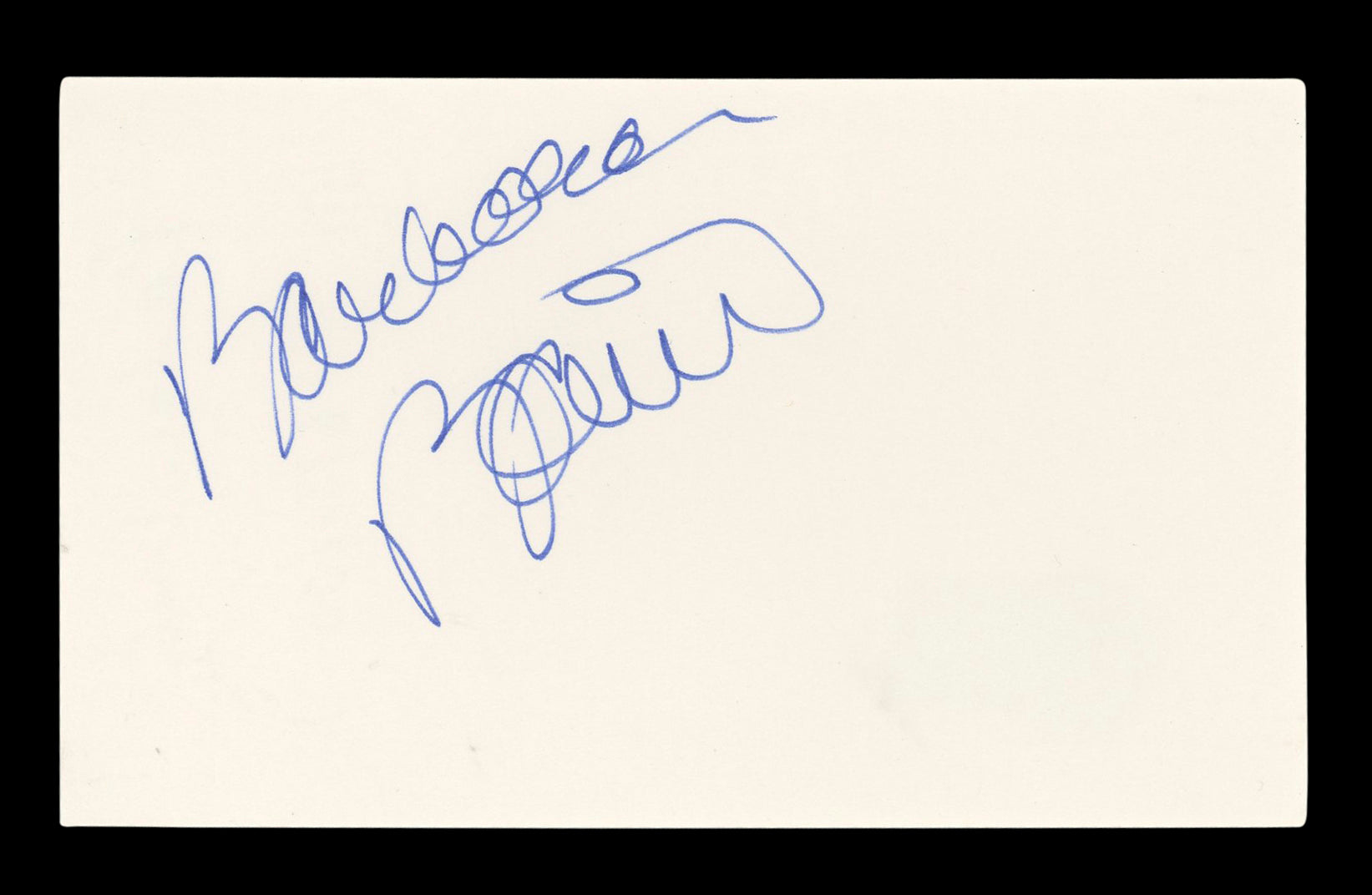 Barbara Bain Mission: Impossible Signed 3x5 Index Card Autographed BAS #AD70342