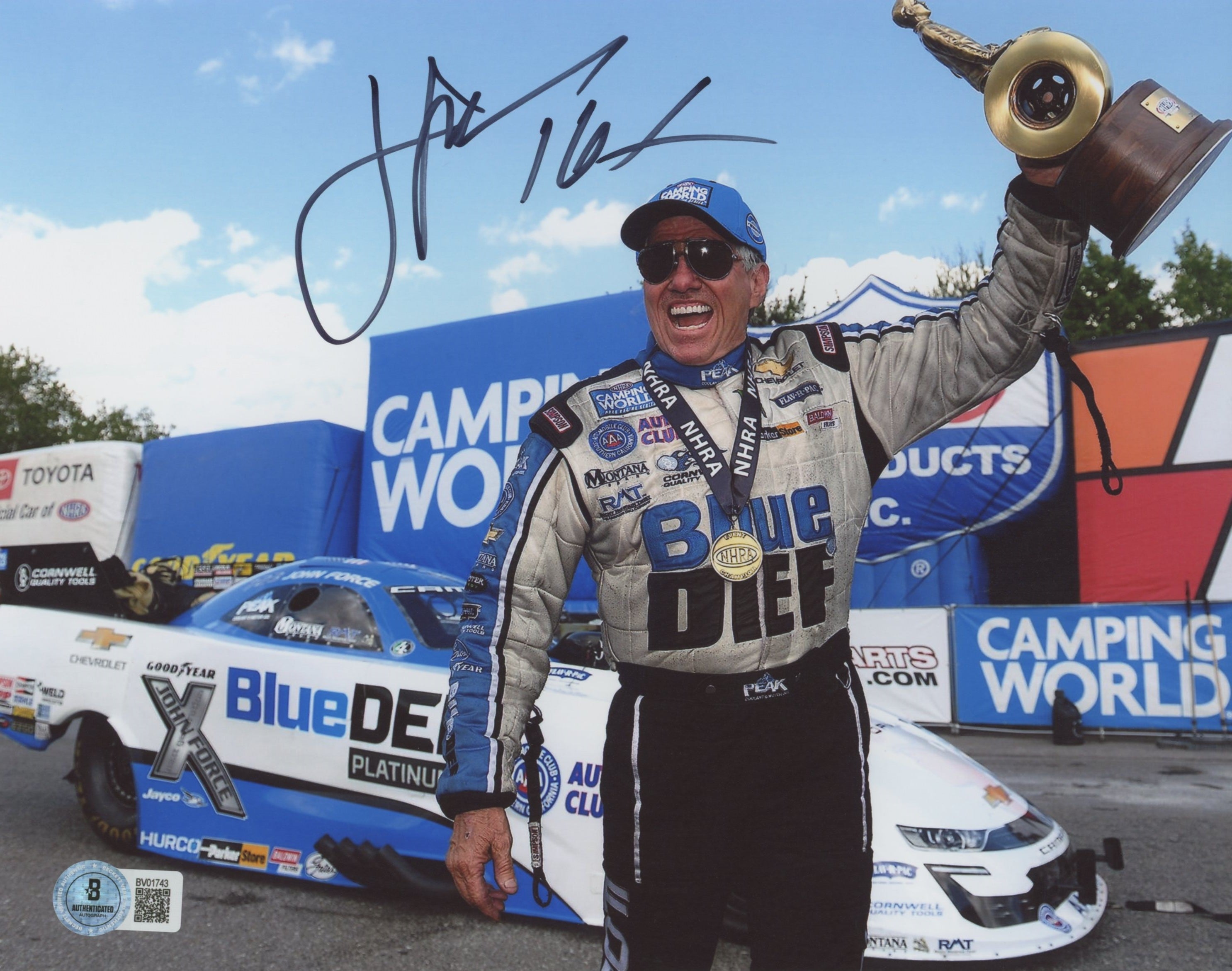 John Force NHRA Authentic Signed 8x10 Horizontal Photo Autographed BAS 2