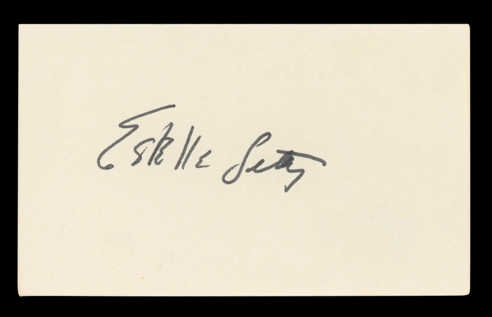 Estelle Getty The Golden Girls Authentic Signed 3x5 Index Card BAS #BL96536