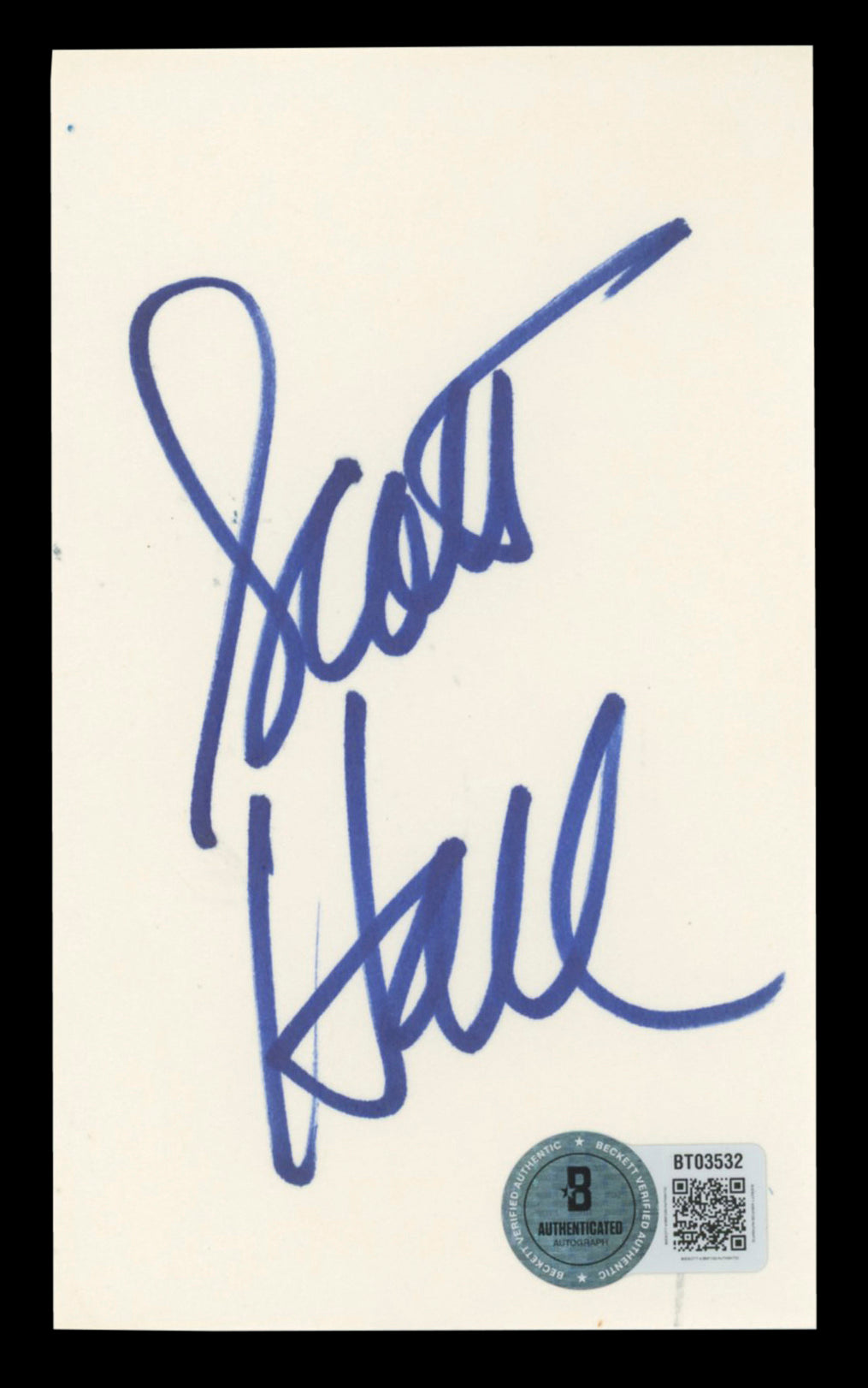 WWE Scott Hall Authentic Signed 3x5 Index Card Autographed BAS #BT03532