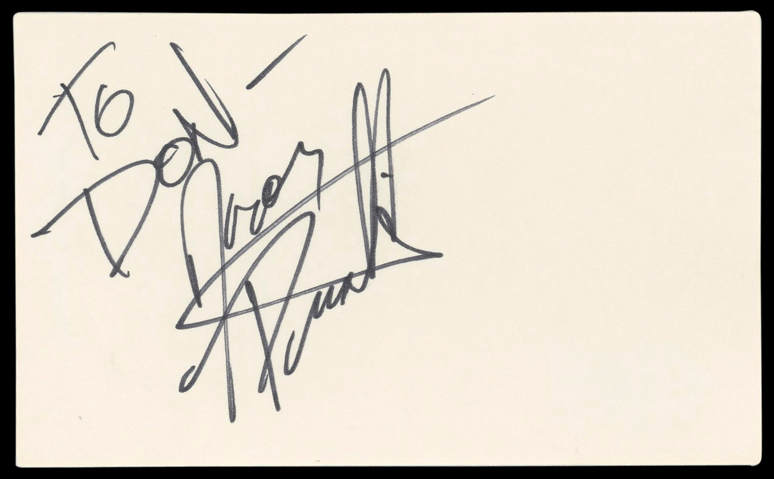 Jason Priestley Beverly Hills, 90210 "To Al" Signed 3x5 Index Card BAS #BM56969