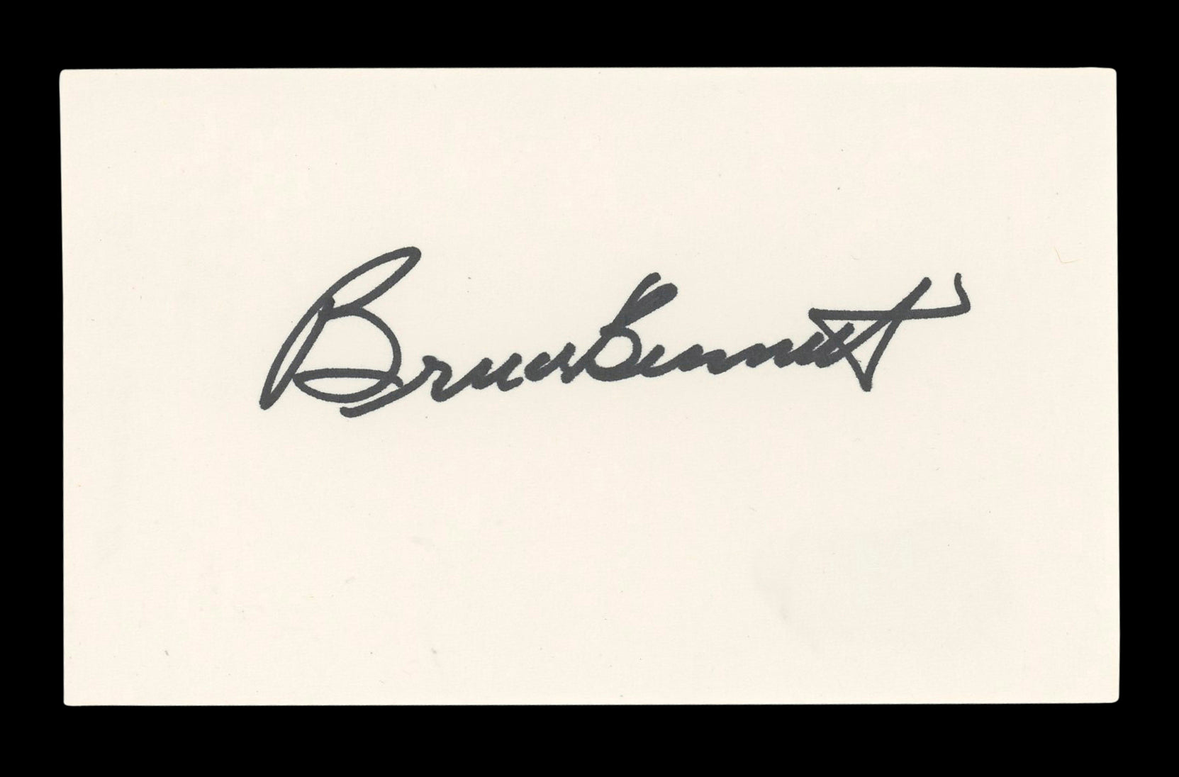 Bruce Bennett Sahara Authentic Signed 3x5 Index Card Autographed BAS #AD70336