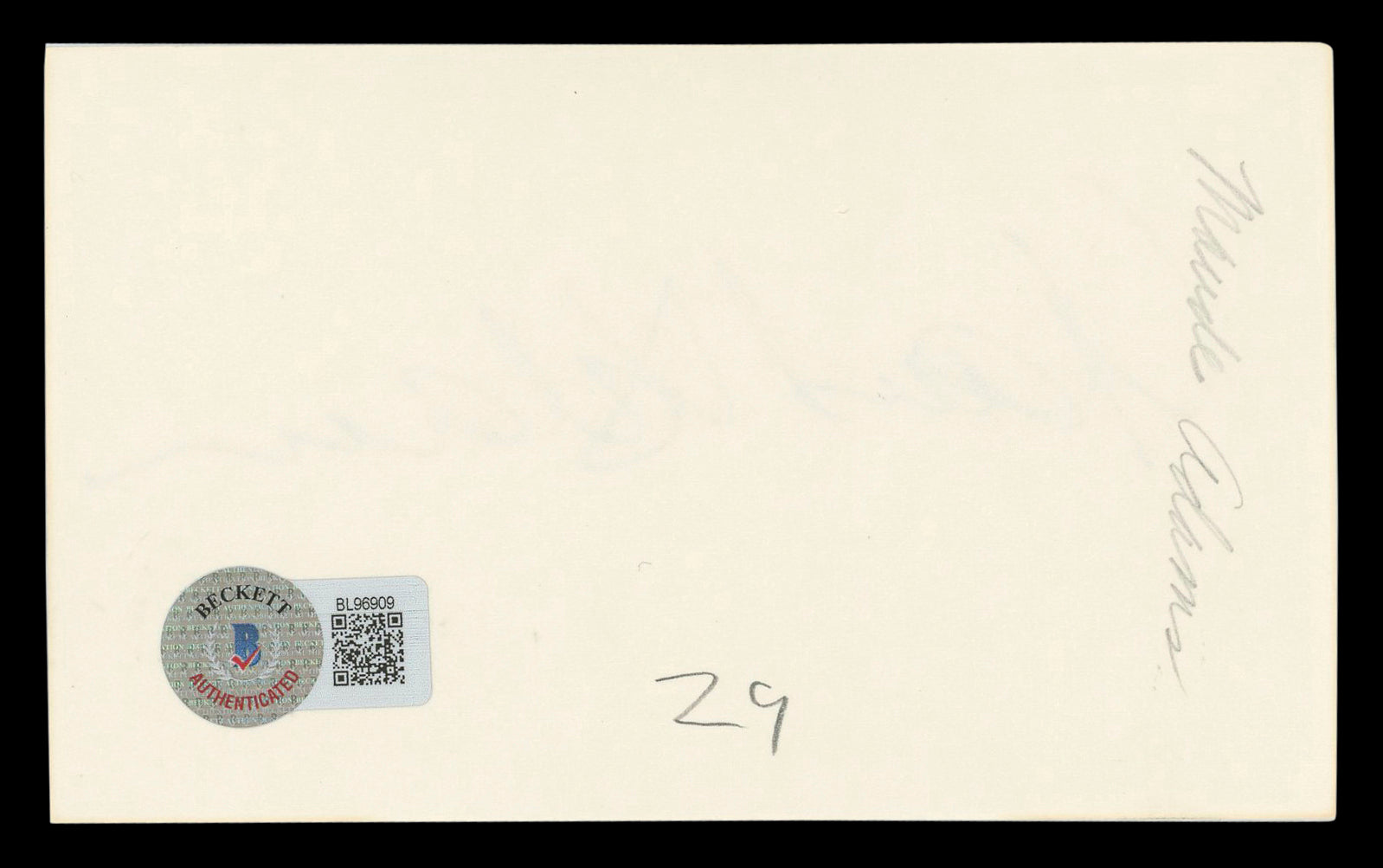 Maude Adams Peter Pan Authentic Signed 3x5 Index Card Autographed BAS #BL96909