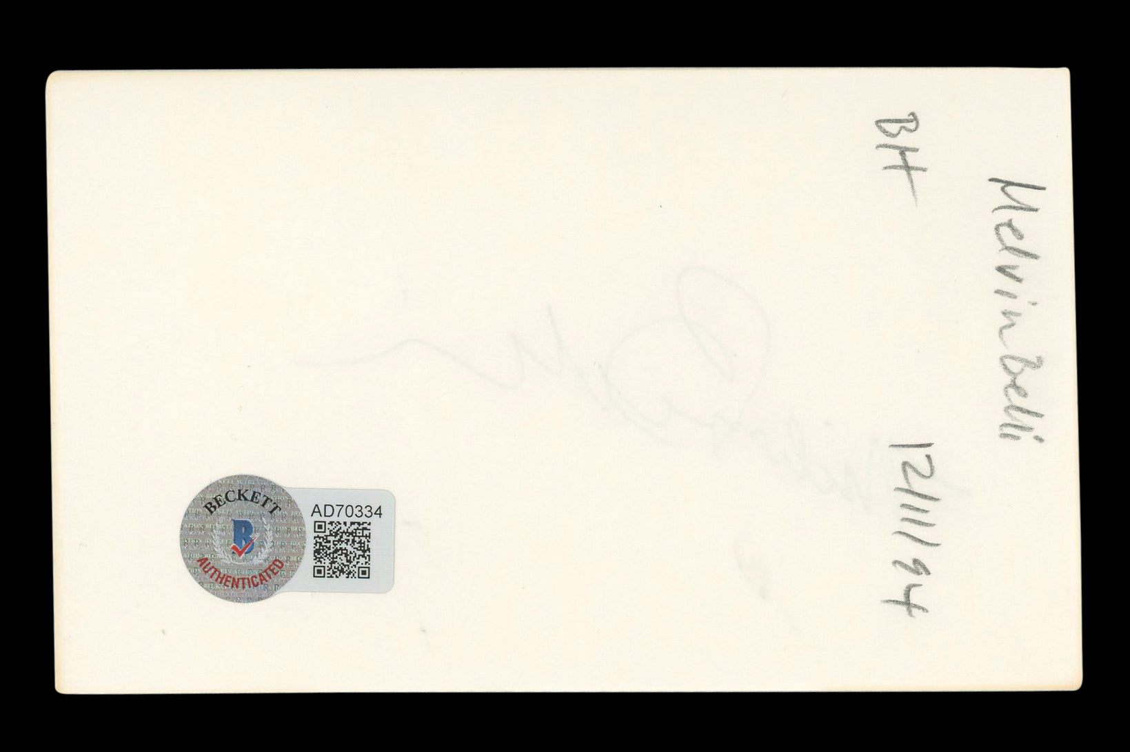 Melvin Belli Star Trek Authentic Signed 3x5 Index Card Autographed BAS #AD70334