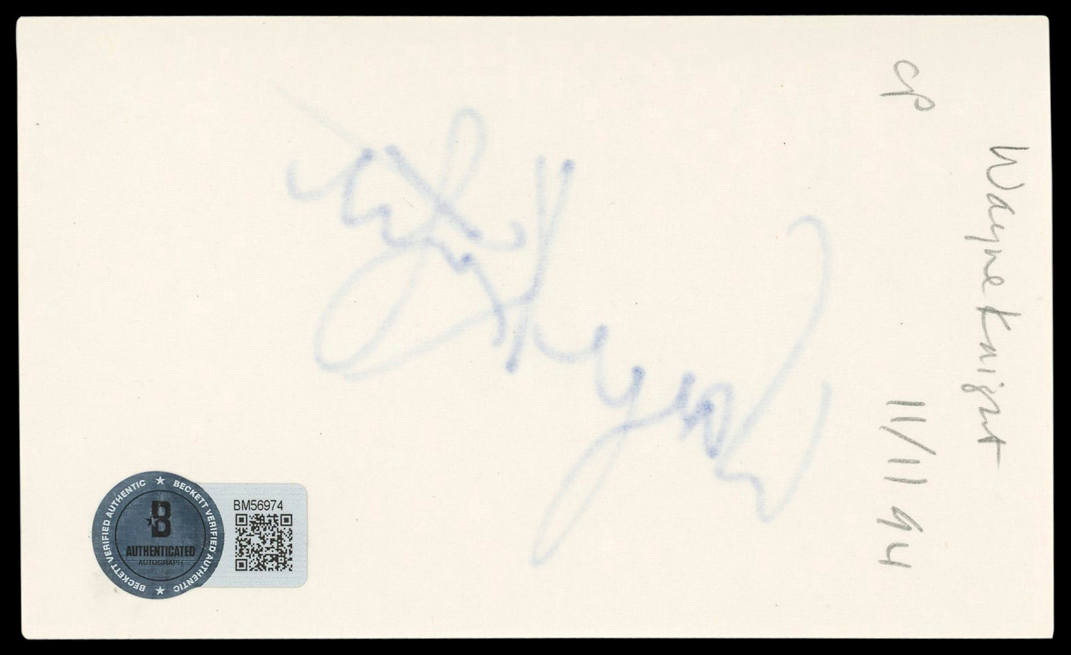 Wayne Knight Jurassic Park Authentic Signed 3x5 Index Card BAS #BM56974