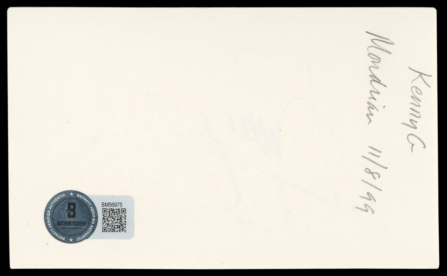 Kenny G Musician Authentic Signed 3x5 Index Card Autographed BAS #BM56975