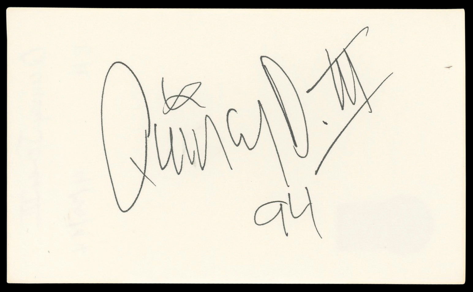 Quincy Jones III "94" Authentic Signed 3x5 Index Card Autographed BAS #BM56977