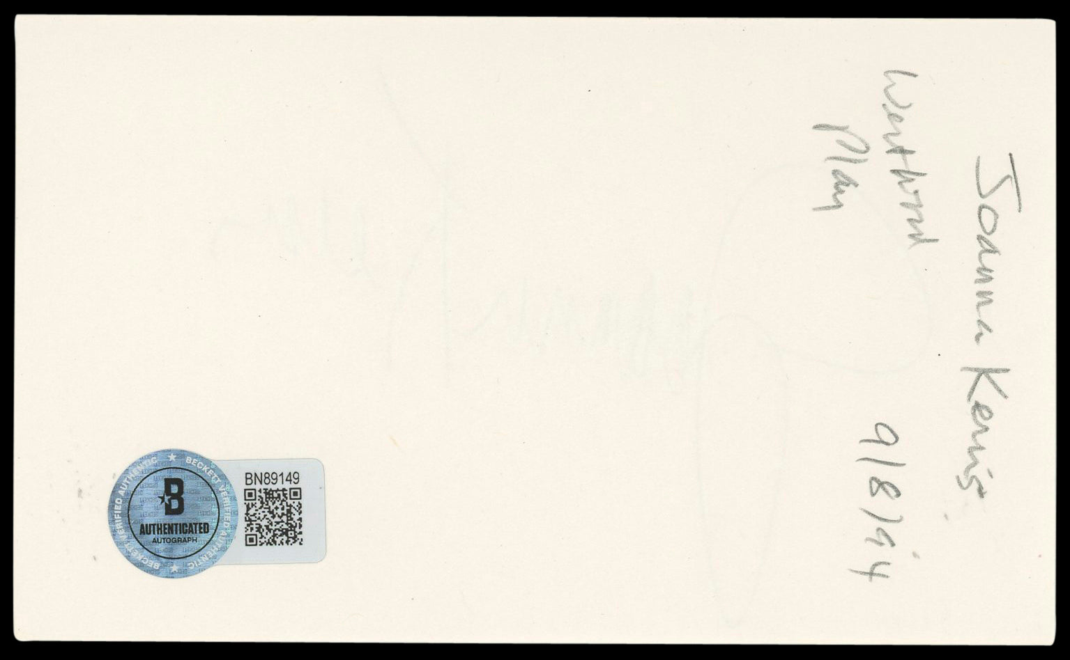 Joanna Kerns Growing Pains Authentic Signed 3x5 Index Card BAS #BN89149
