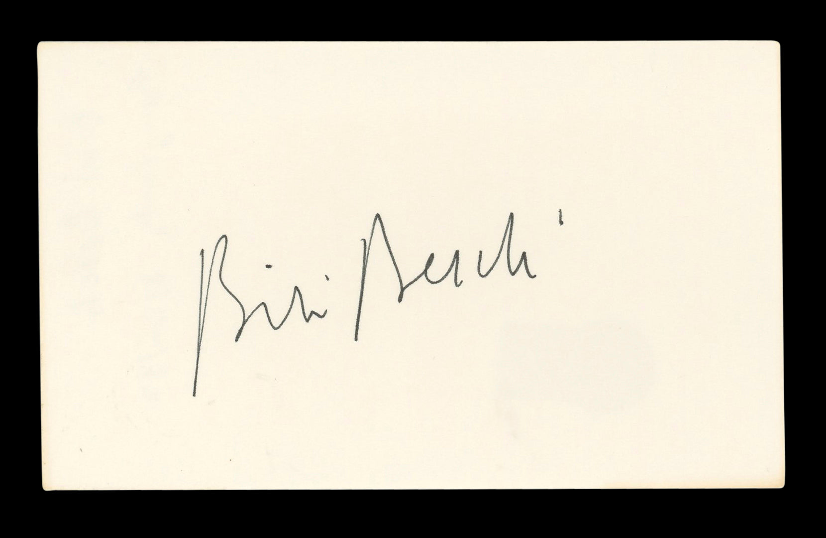 Bibi Besch Tremors Authentic Signed 3x5 Index Card Autographed BAS #AD70326