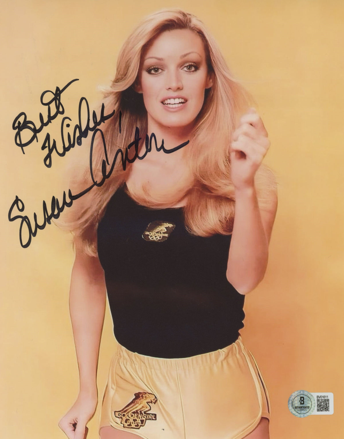 Susan Anton Goldengirl "Best Wishes" Authentic Signed 8x10 Vertical Photo BAS 12
