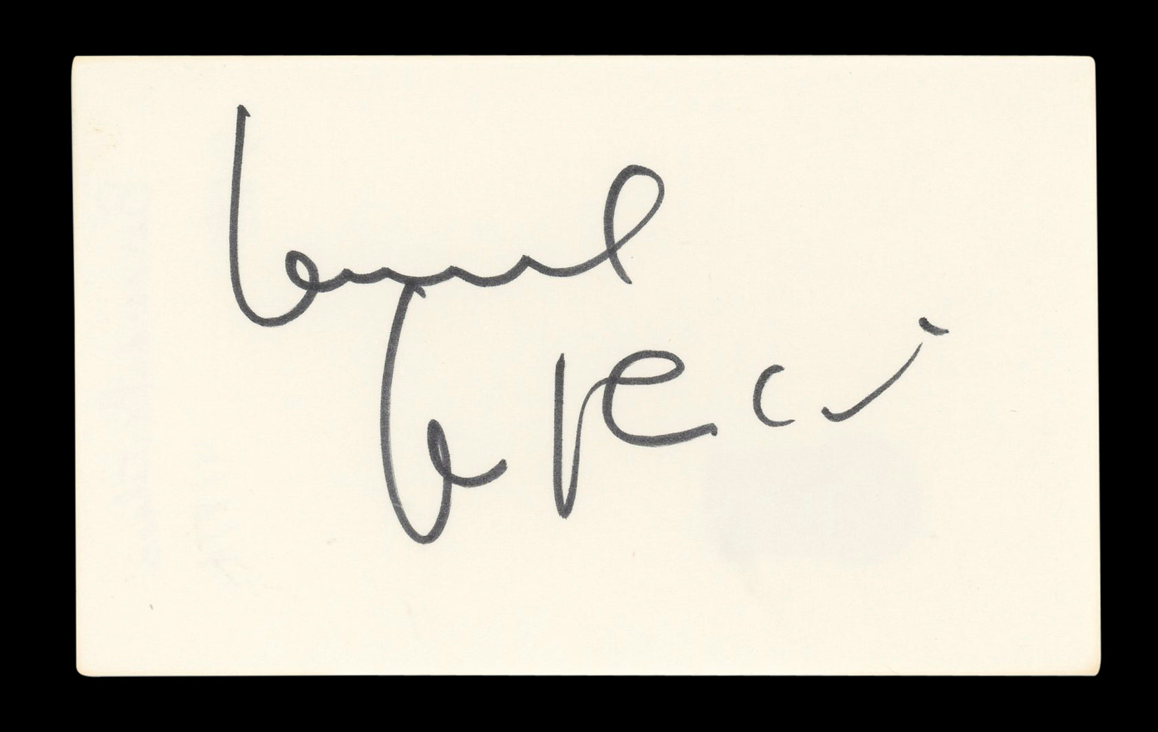 Bernardo Bertolucci The Last Emperor Signed 3x5 Index Card BAS #AD70325
