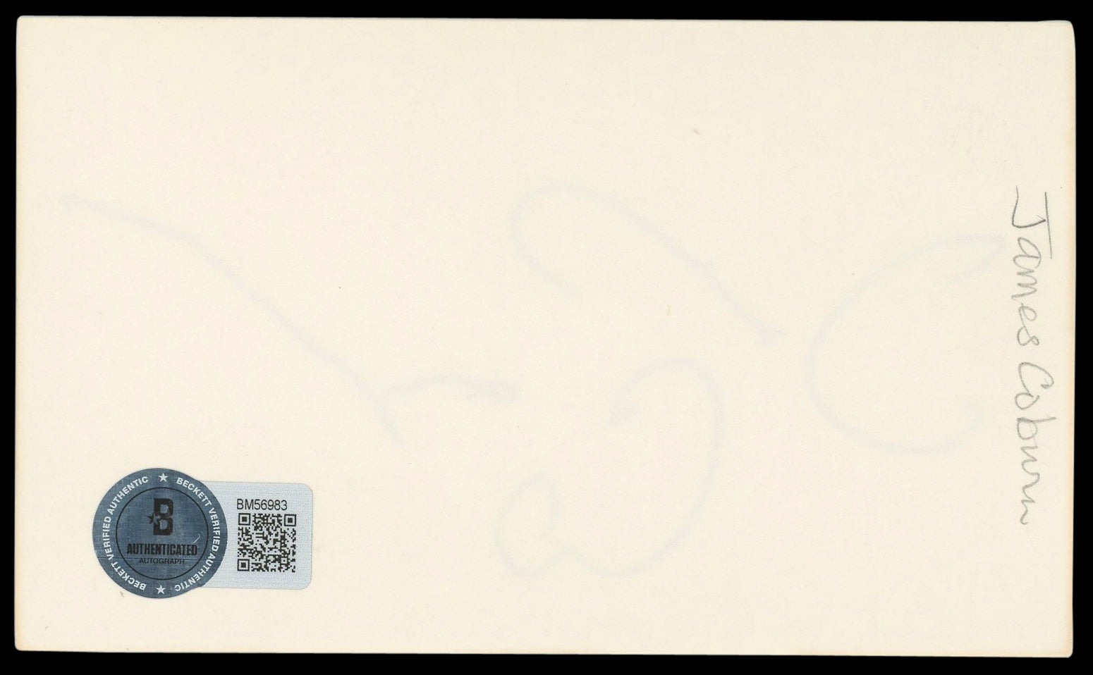 James Coburn The Great Escape Authentic Signed 3x5 Index Card BAS #BM56983