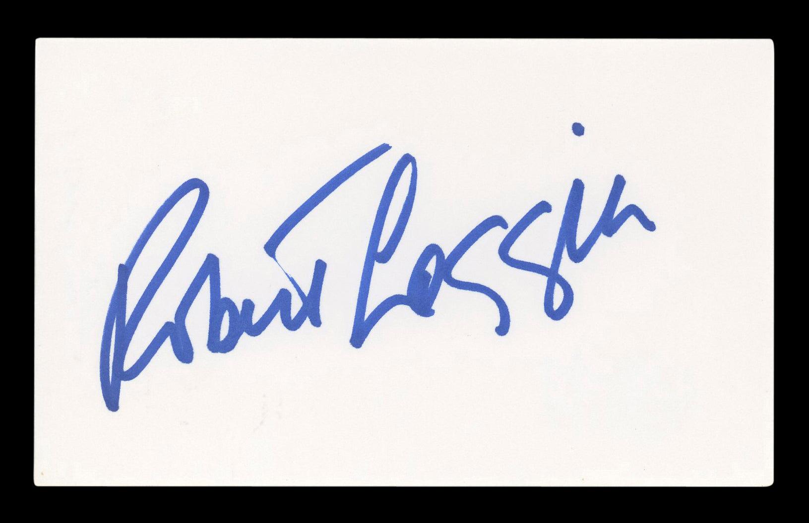 Robert Loggia Big Authentic Signed 3x5 Index Card Autographed BAS #BL96587