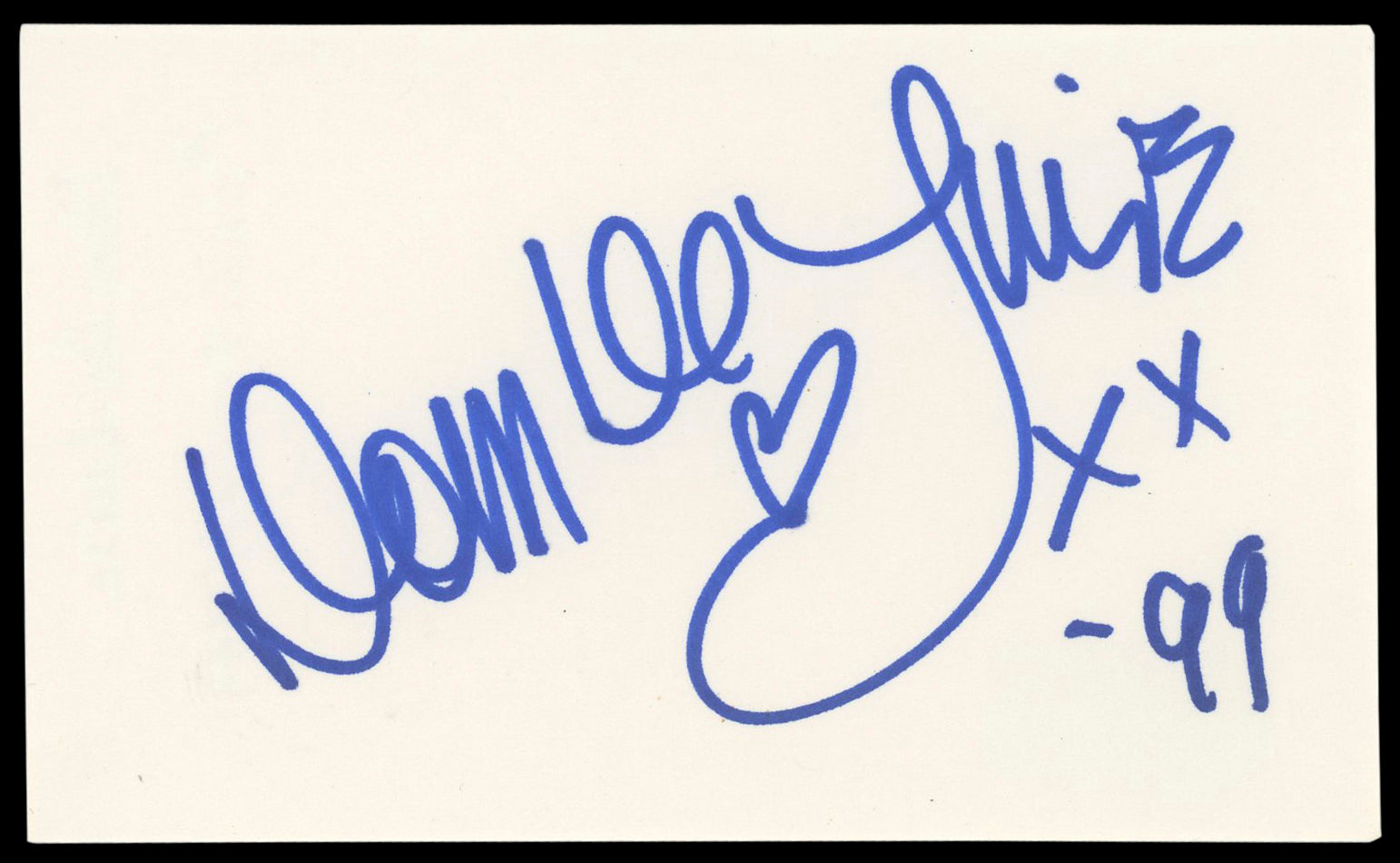 Dom Deluise The Cannonball Run "99" Authentic Signed 3x5 Index Card BAS #BM56986