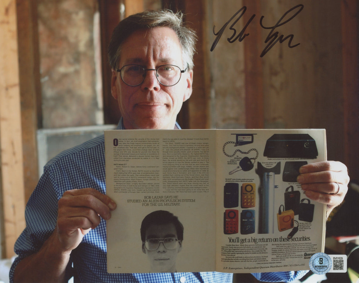 Bob Lazar Area 51 & Flying Saucers Authentic Signed 8x10 Horizontal Photo BAS 4