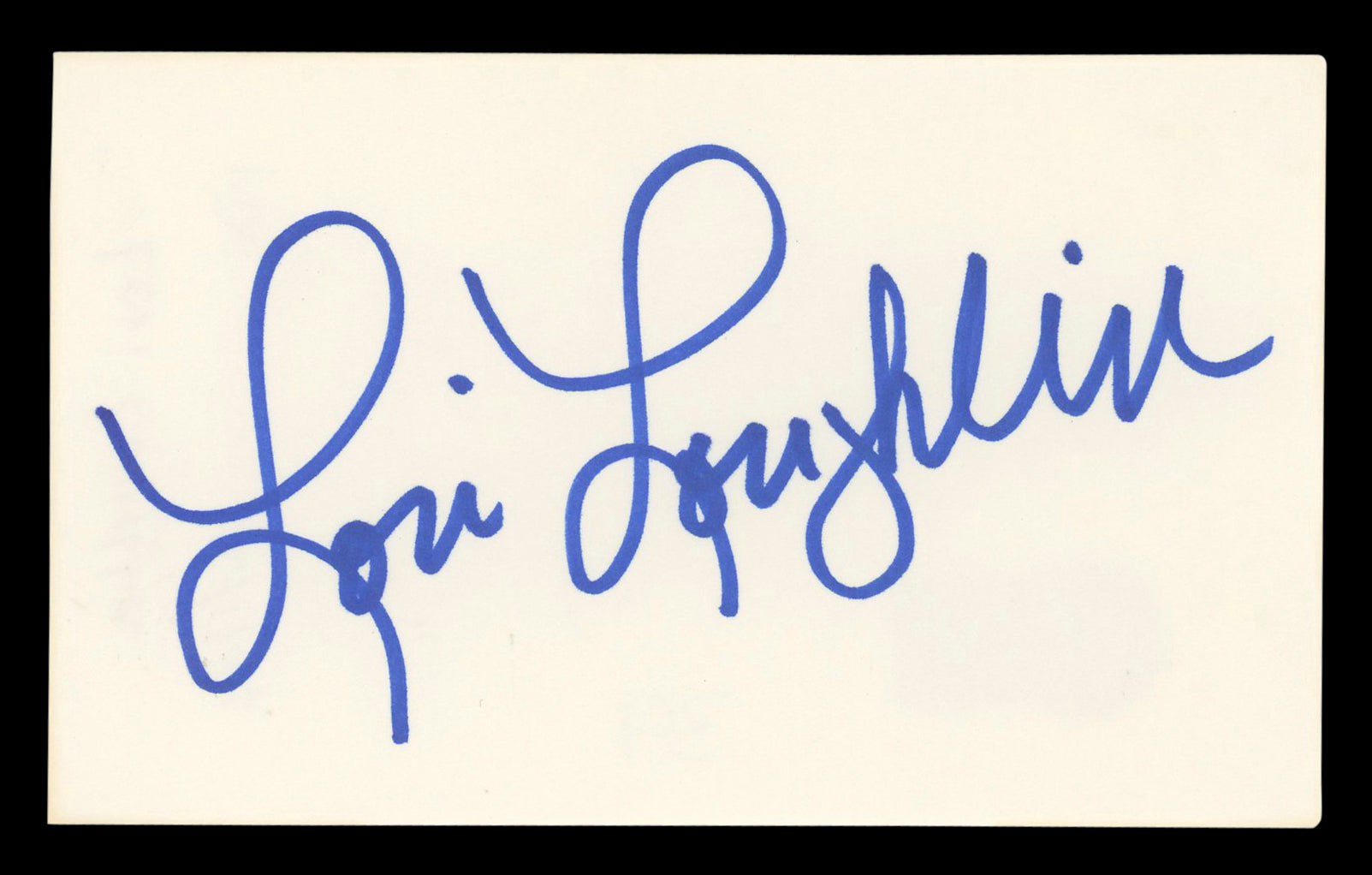 Lori Loughlin Full House Authentic Signed 3x5 Index Card BAS #BL98563