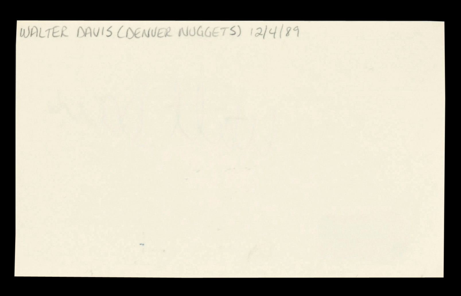 Suns Walter Davis Authentic Signed 3x5 Index Card Autographed BAS #BT03580