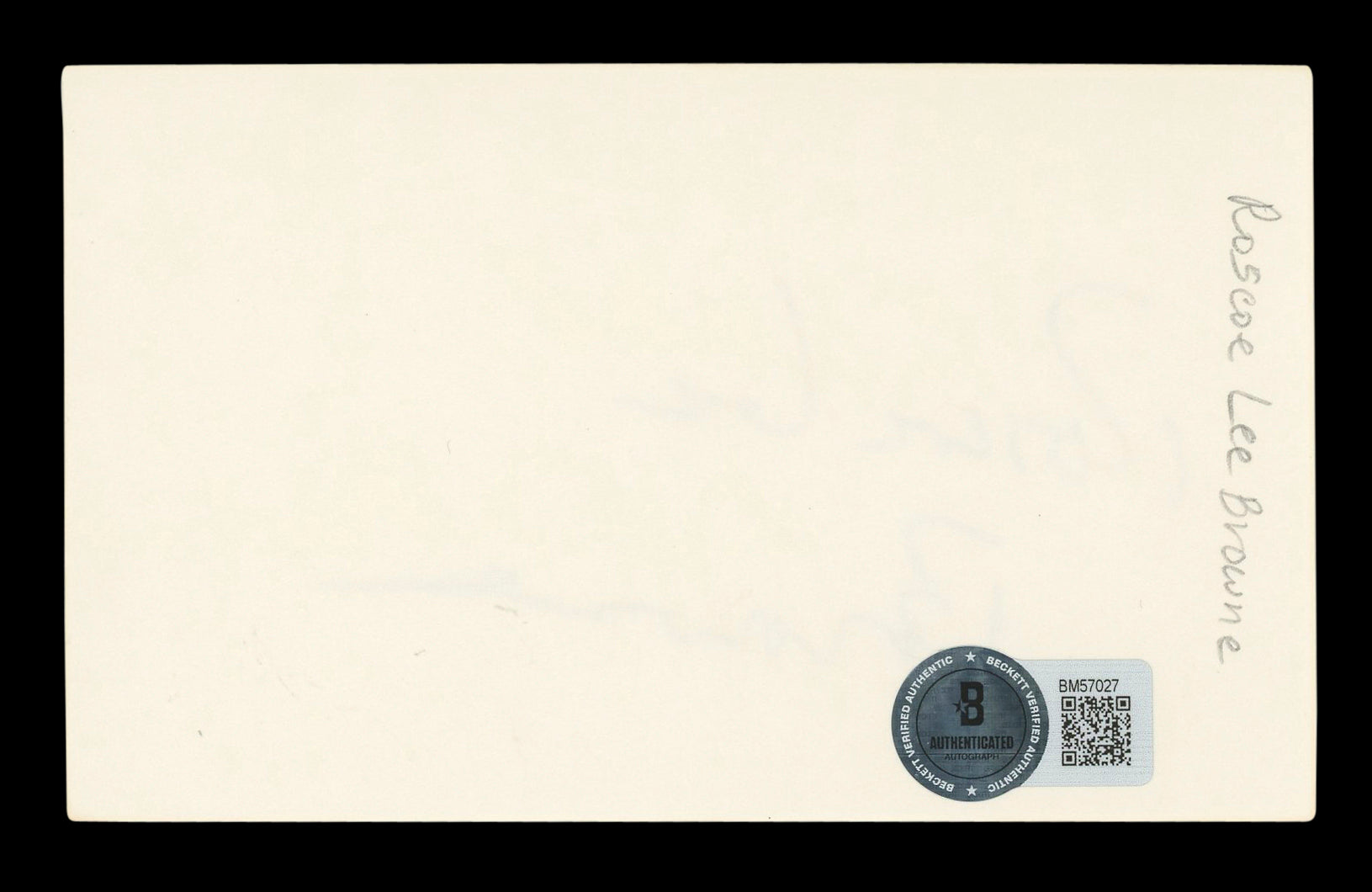 Roscoe Lee Browne Logan's Run Signed 3x5 Index Card Autographed BAS #BM57027