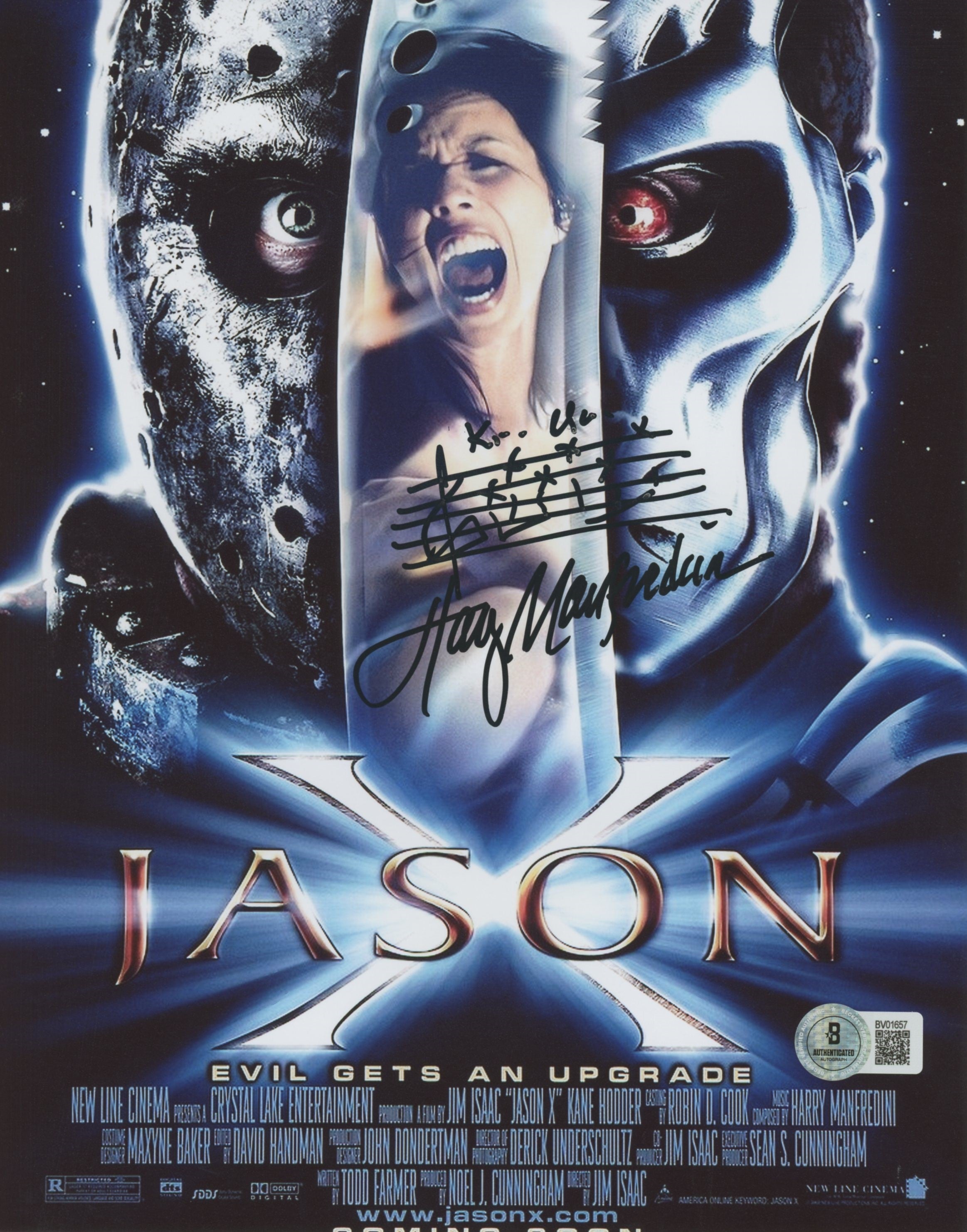 Harry Manfredini Jason X Authentic Signed 8x10 Vertical Photo w/ Sketch BAS 9