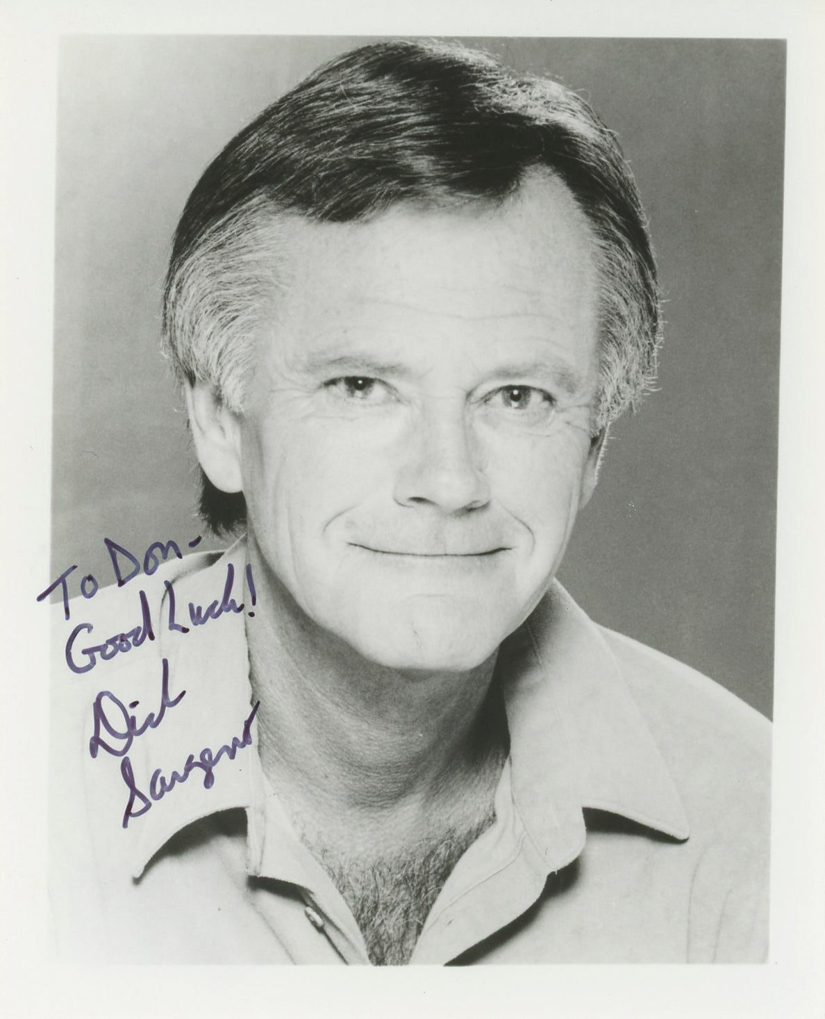 Dick Sargent Bewitched "To Don Good Luck!" Signed 4x5 Photo BAS #BK43273