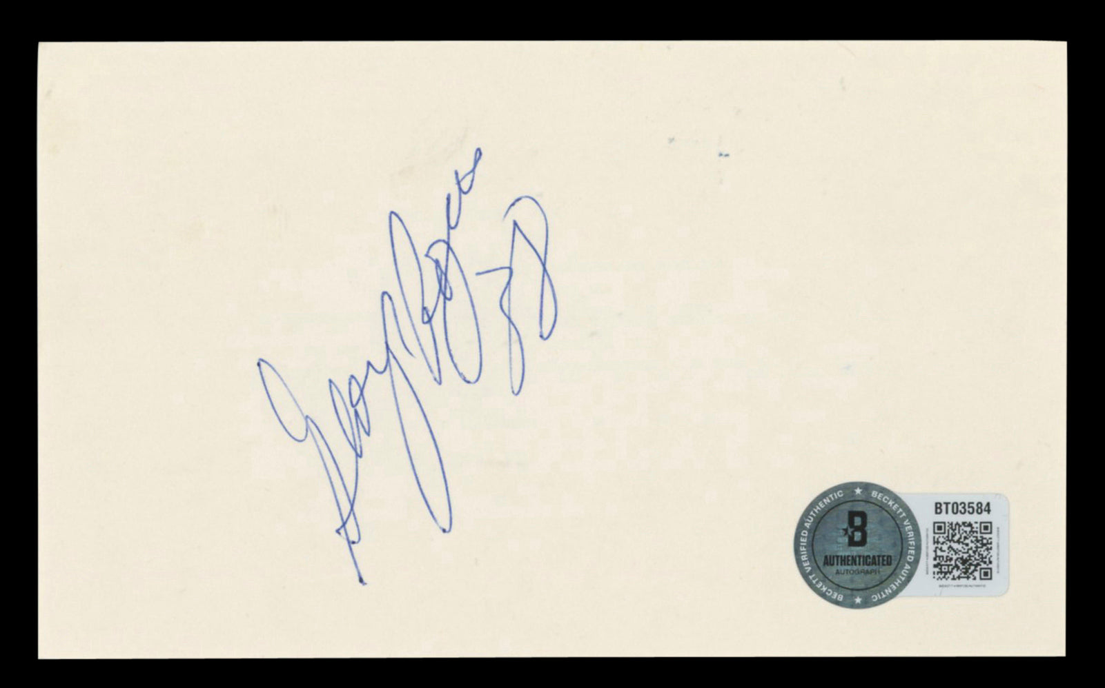 Saints George Rogers Authentic Signed 3x5 Index Card Autographed BAS #BT03584