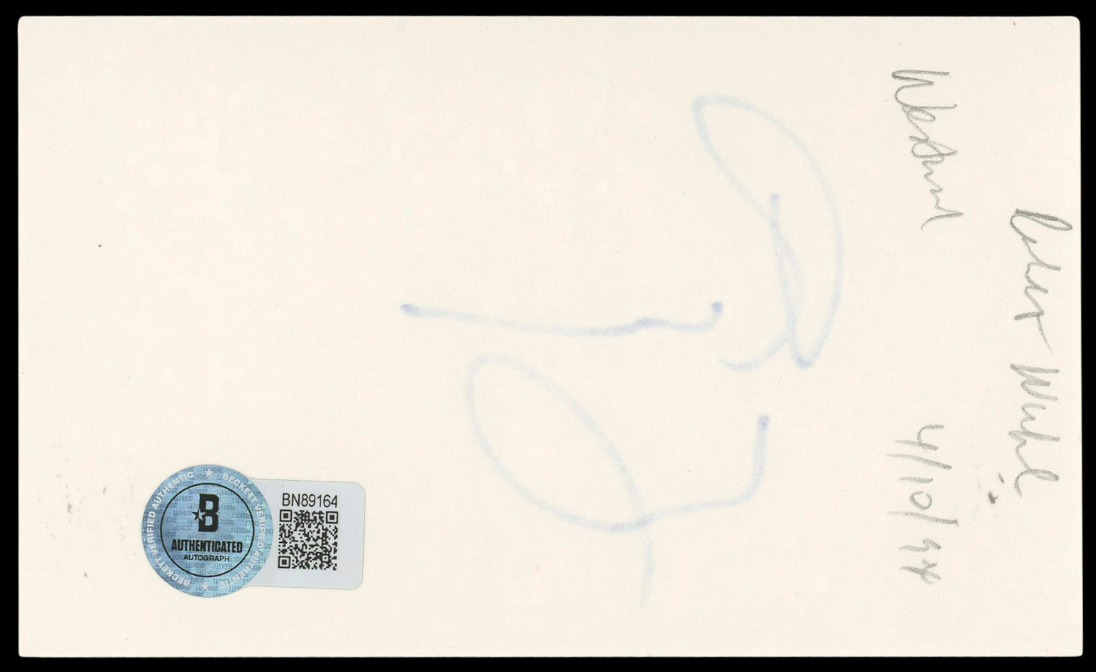 Robert Wuhl Batman Authentic Signed 3x5 Index Card Autographed BAS #BN89164