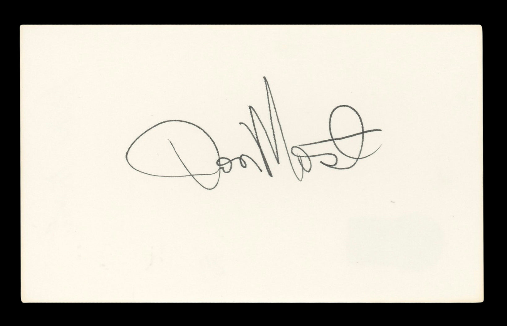 Don Most Happy Days Authentic Signed 3x5 Index Card Autographed BAS #BL96398