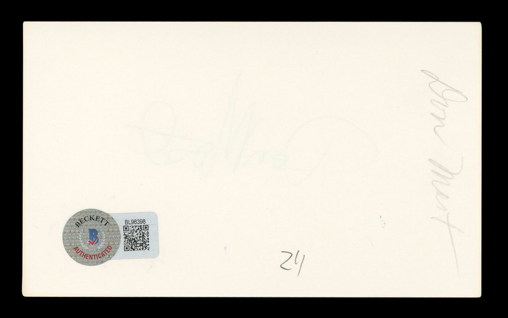 Don Most Happy Days Authentic Signed 3x5 Index Card Autographed BAS #BL96398