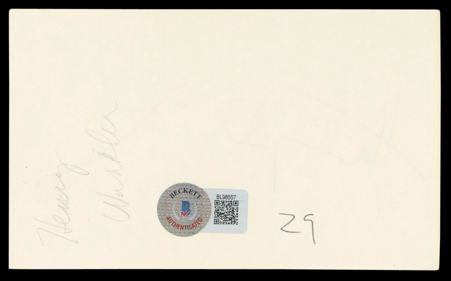 Henry Winkler Happy Days Authentic Signed 3x5 Index Card BAS #BL98557