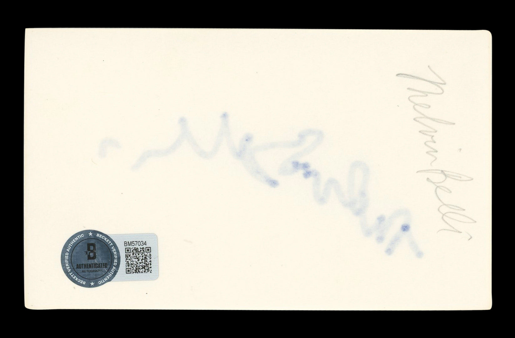 Melvin Belli Star Trek Authentic Signed 3x5 Index Card Autographed BAS #BM57034