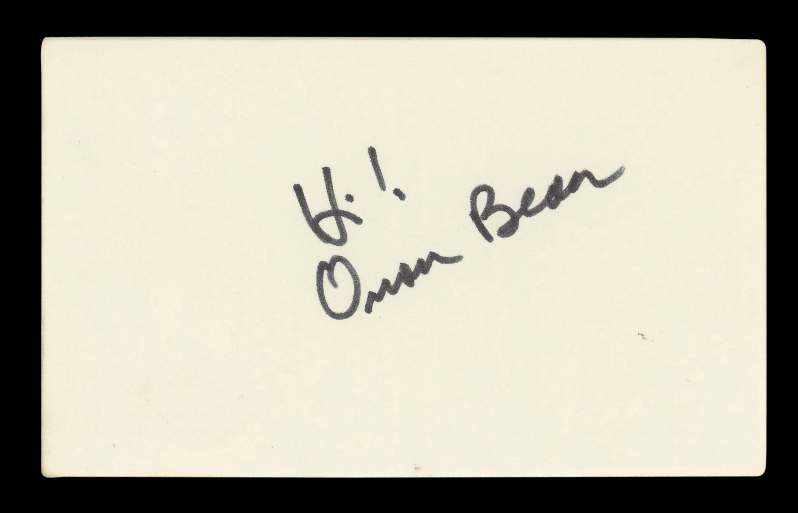 Orson Bean Desperate Housewives "Hi!" Signed 3x5 Index Card BAS #BM57035