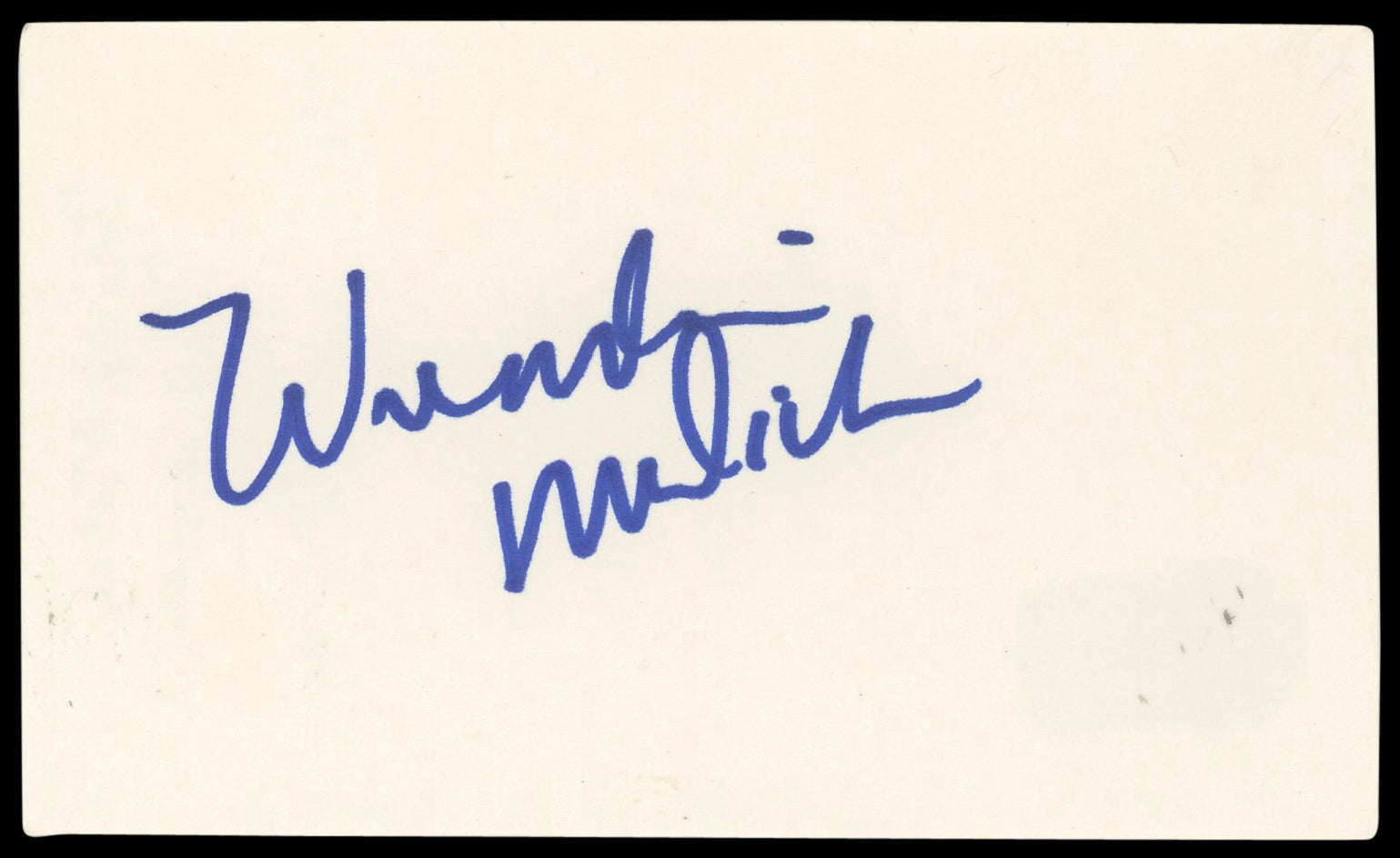 Wendie Malick Waiting... Authentic Signed 3x5 Index Card BAS #BN89169