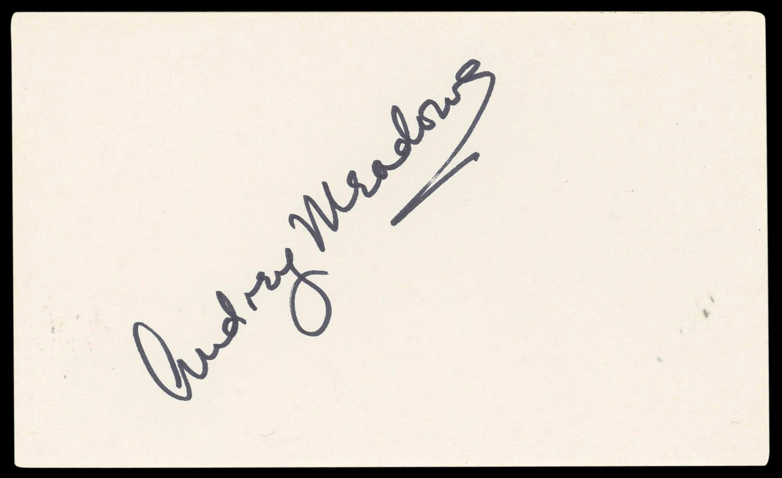 Audrey Meadows The Honeymooners Authentic Signed 3x5 Index Card BAS #BN89388