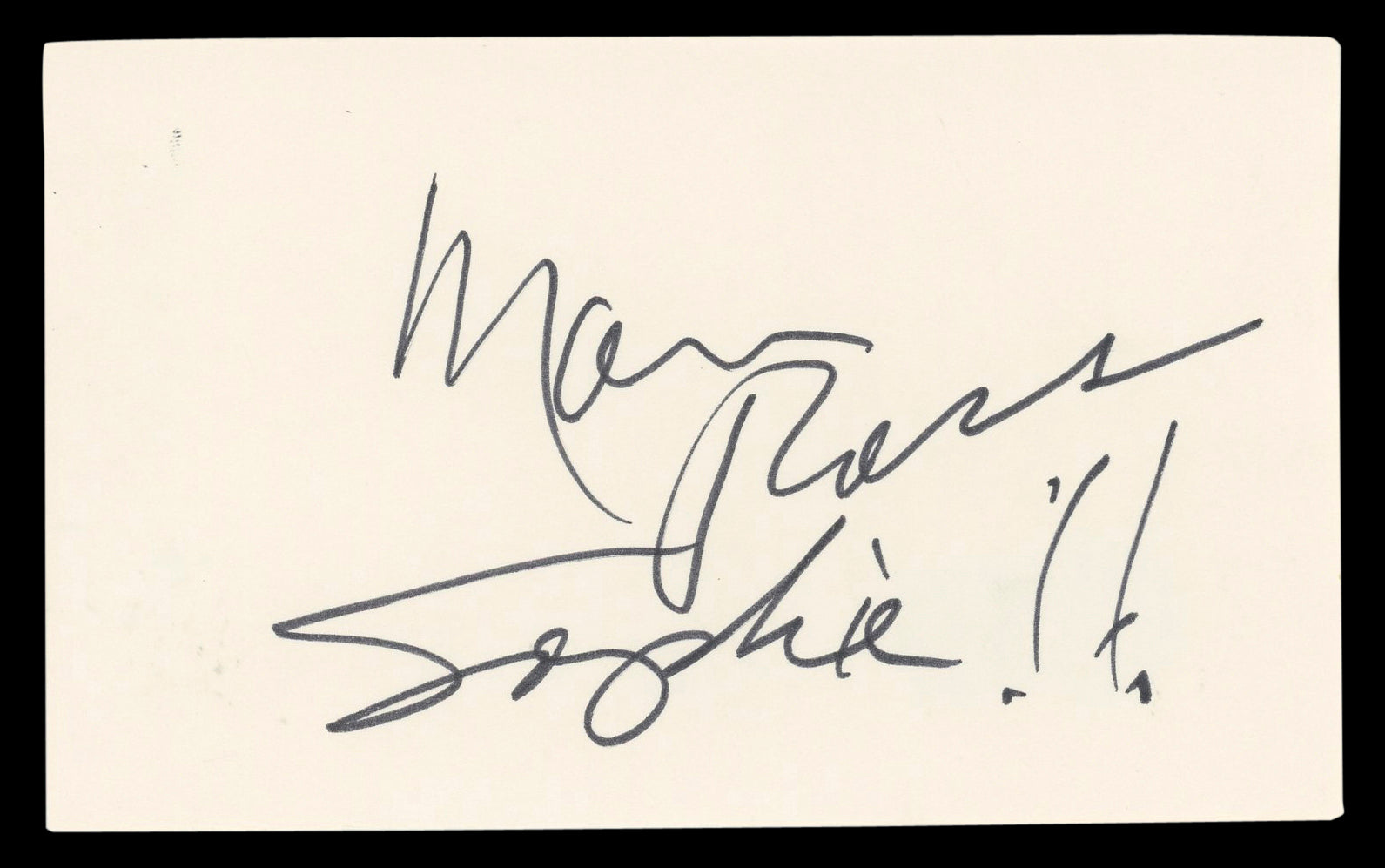 Marion Ross Brooklyn Bridge "Sophie!" Signed 3x5 Index Card BAS #BL98551