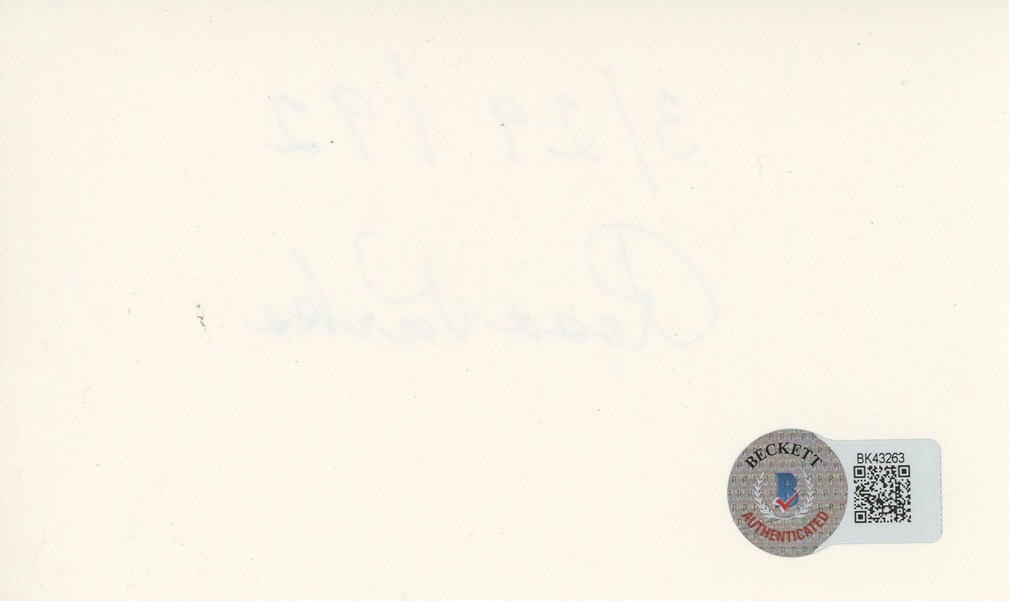 Rosa Parks "3/29/92" Authentic Signed 3x5 Index Card Autographed BAS #BK43263