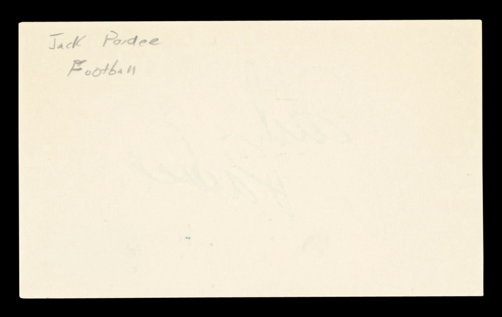 Bears Jack Pardee Authentic Signed 3x5 Index Card Autographed BAS #BT03593