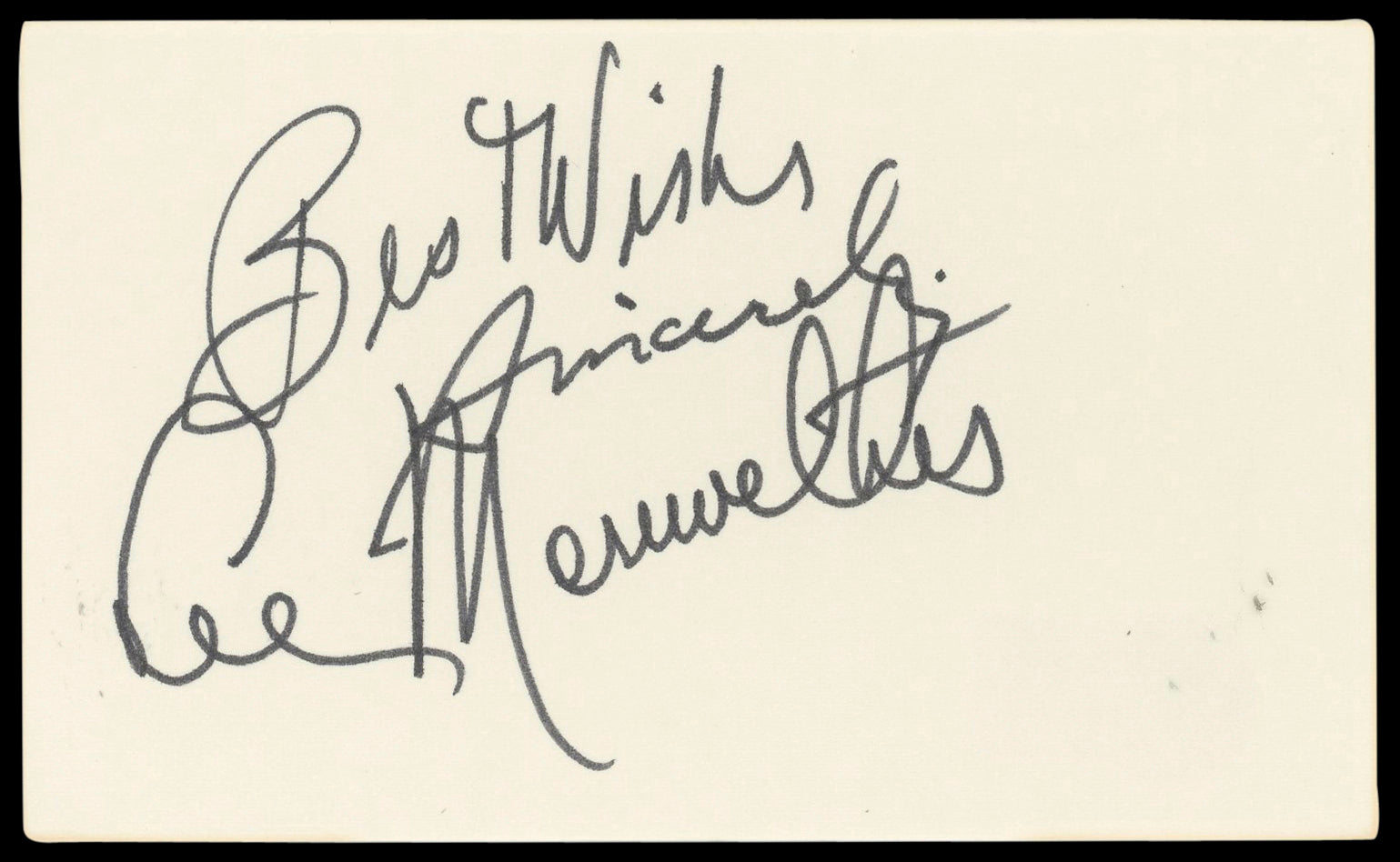 Lee Meriwether Batman The Movie "Best Wishes" Signed 3x5 Index Card BAS #BN89390