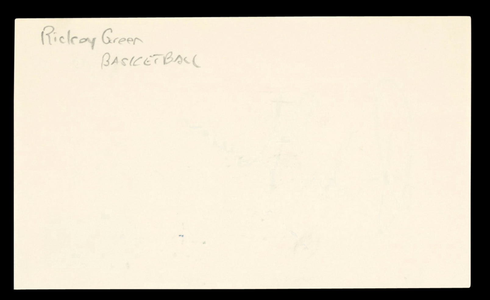 Jazz Rickey Green Authentic Signed 3x5 Index Card Autographed BAS #BT03594