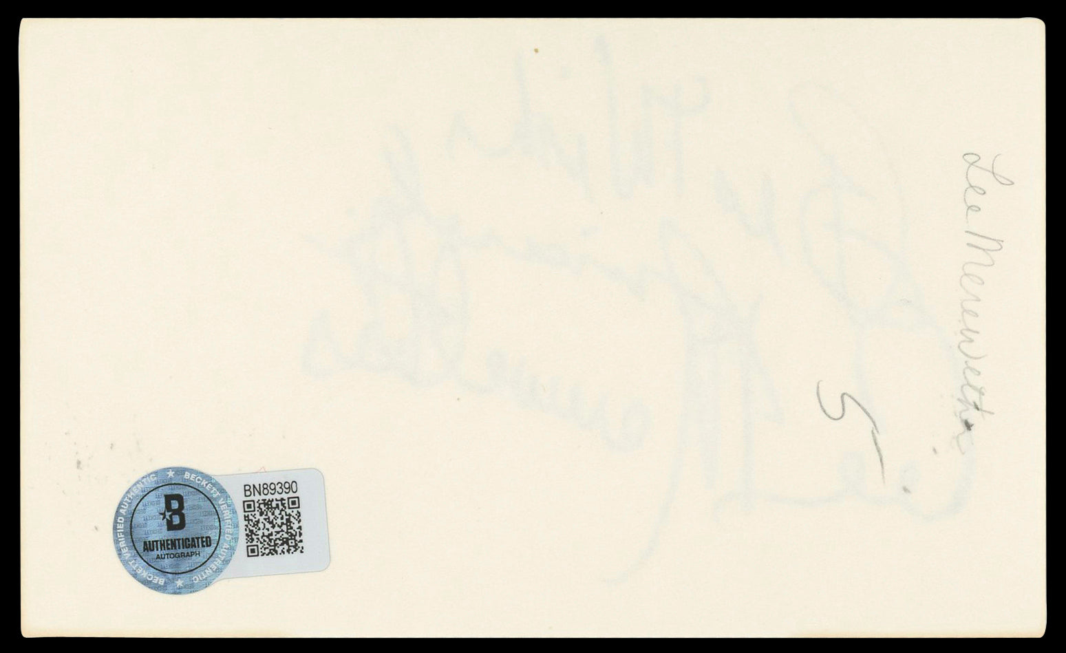 Lee Meriwether Batman The Movie "Best Wishes" Signed 3x5 Index Card BAS #BN89390
