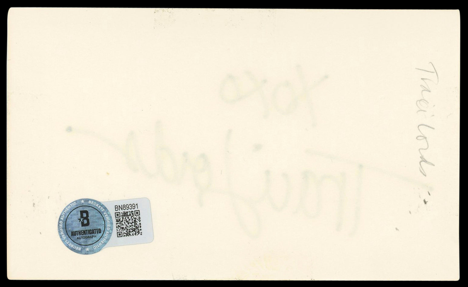 Traci Lords Cry-Baby "XOXO" Authentic Signed 3x5 Index Card BAS #BN89391