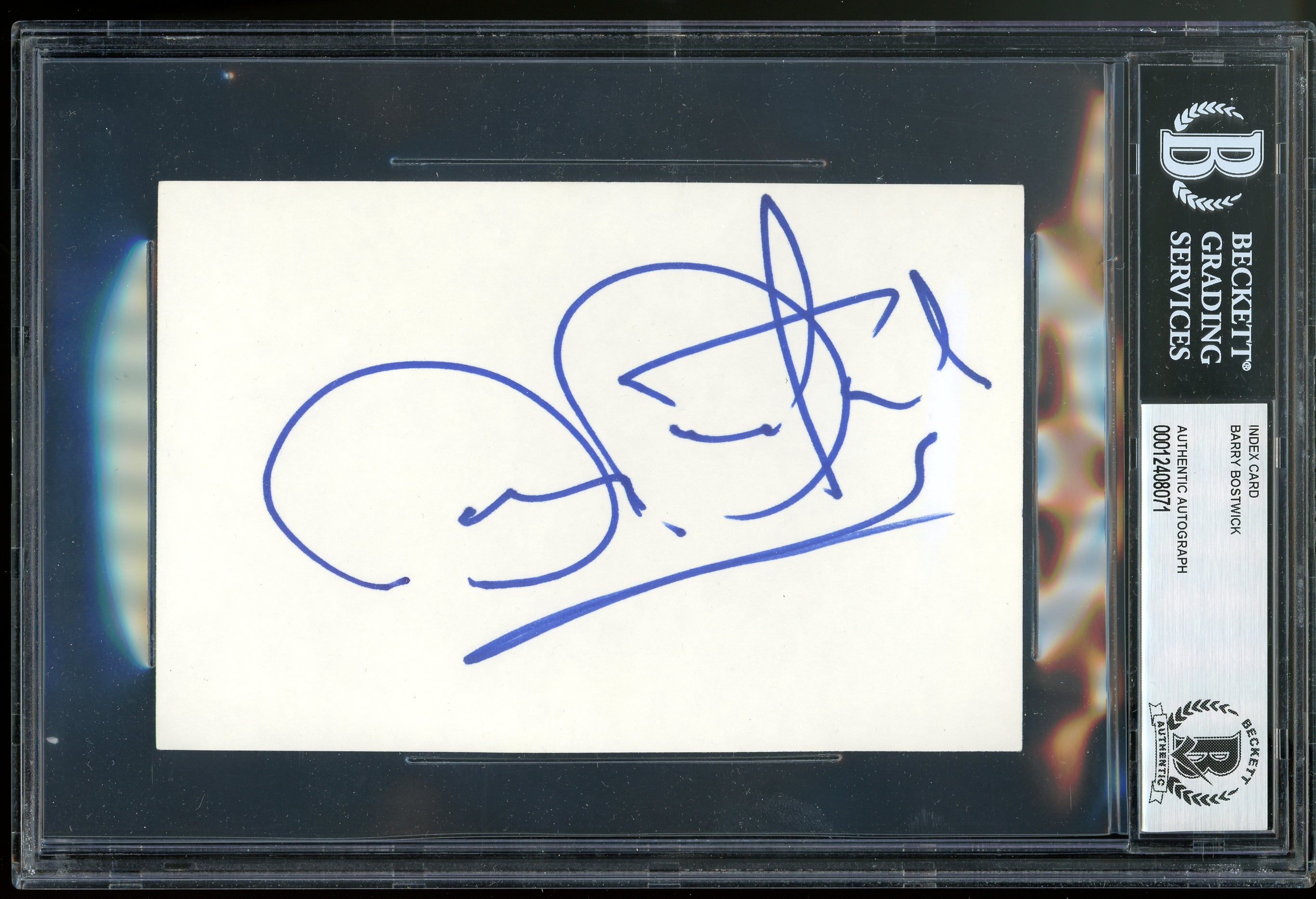 Barry Bostwick Spin City Authentic Signed 4x6 Index Card Autographed BAS Slabbed