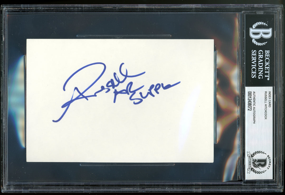 Russell Hitchcock Air Supply Authentic Signed 4x6 Index Card BAS Slabbed