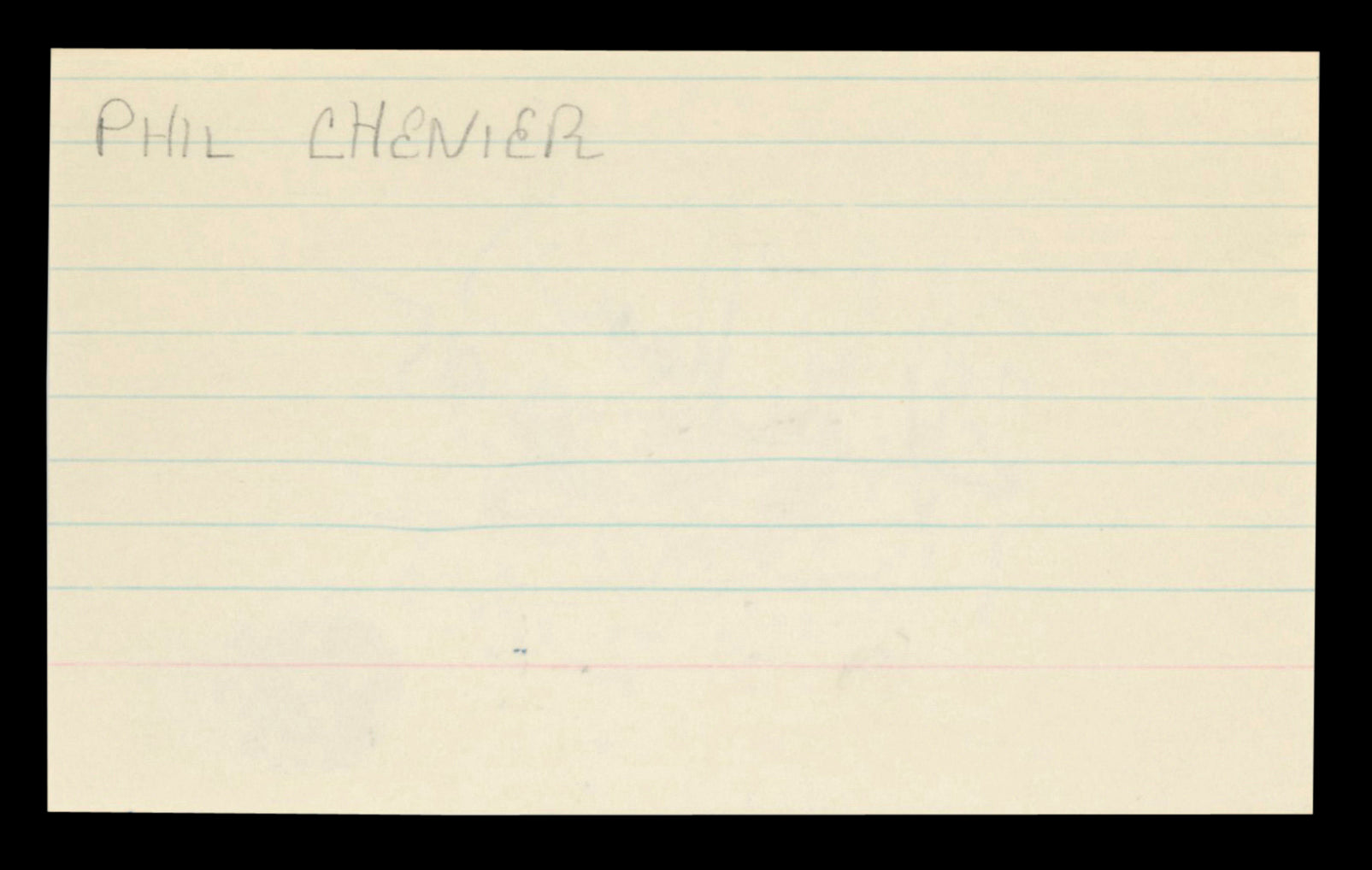 Bullets Phil Chenier "#45" Authentic Signed 3x5 Index Card BAS #BT03597