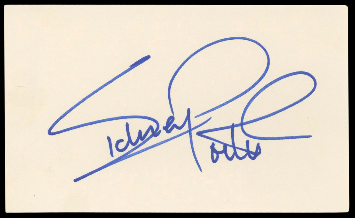 Sidney Poitier In The Heat of the Night Signed 3x5 Index Card BAS #BM58639
