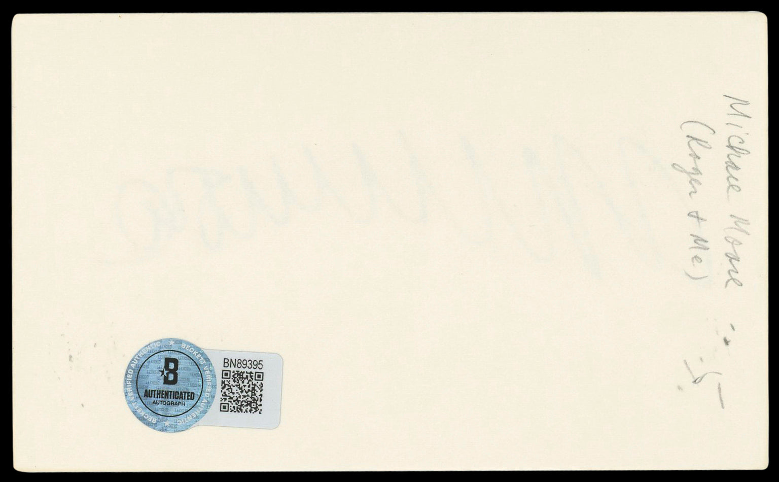 Michael Moore Bowling For Columbine Authentic Signed 3x5 Index Card BAS #BN89395