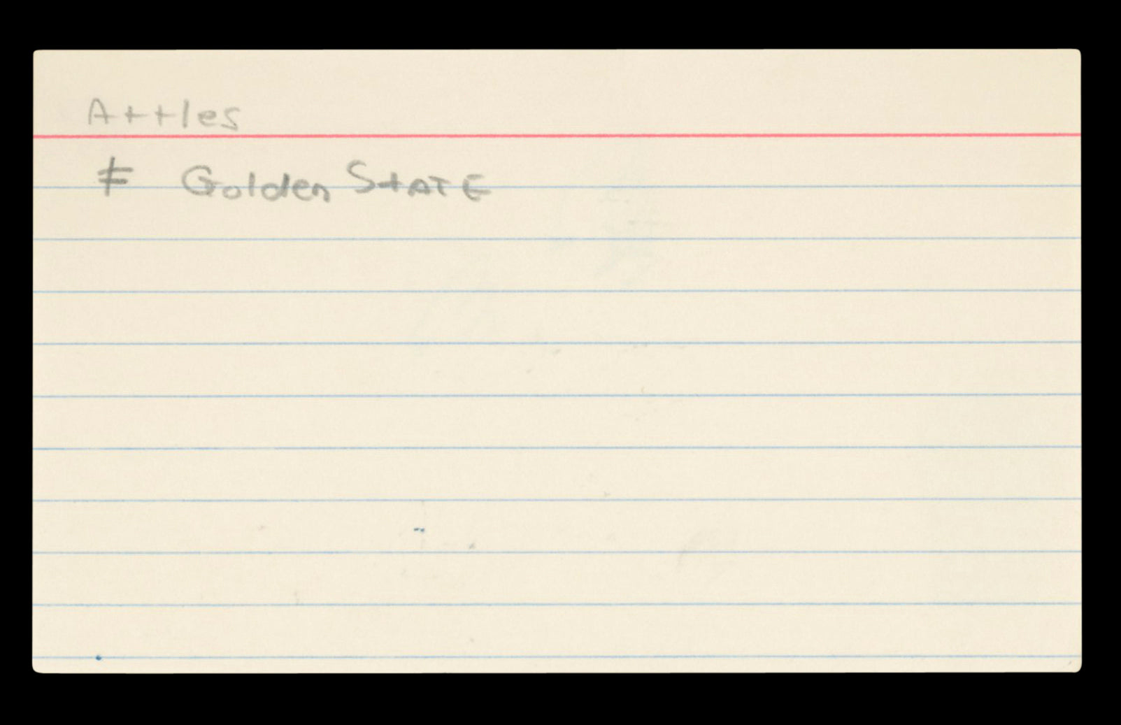Warriors Al Attles Authentic Signed 3x5 Index Card Autographed BAS #BT03600