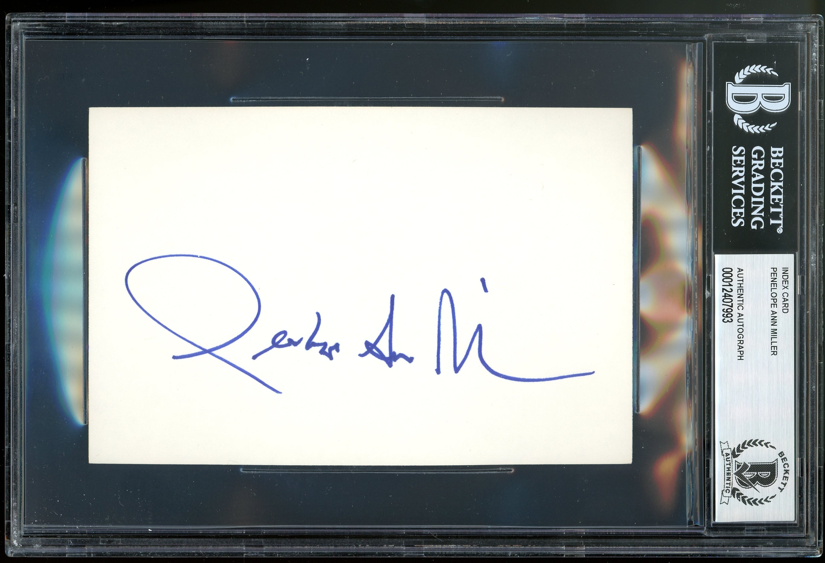 Penelope Ann Miller Carlito's Way Authentic Signed 4x6 Index Card BAS Slabbed